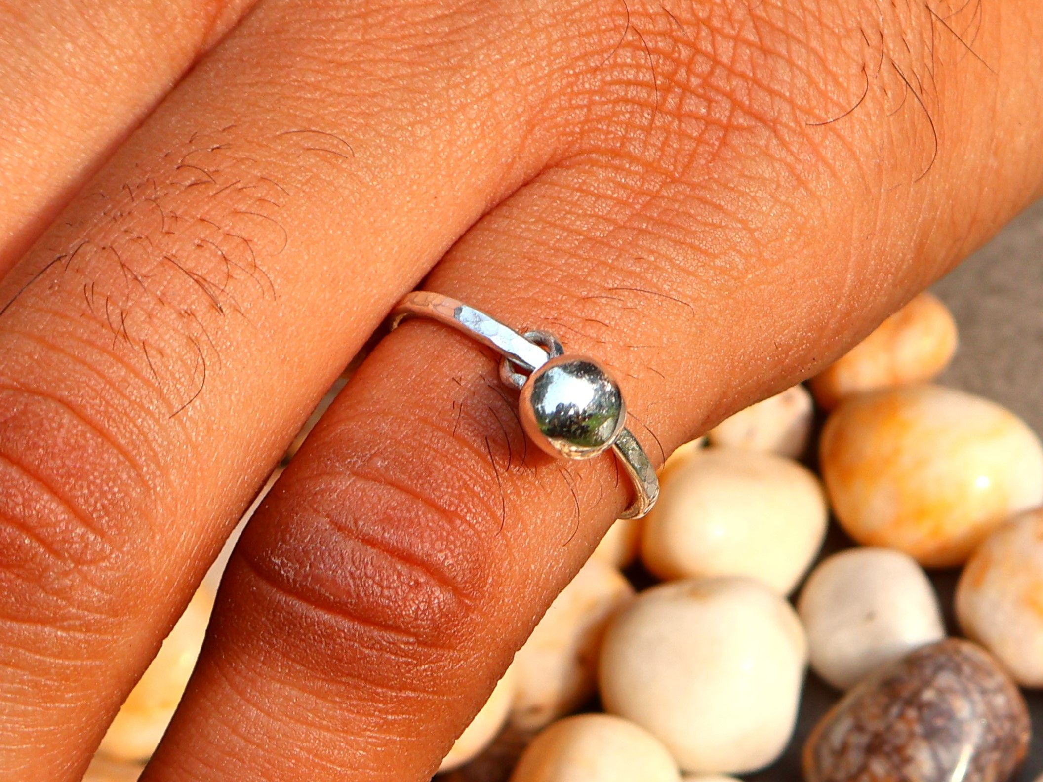 Handmade Ball Ring, 925 Sterling Silver Jewelry, Handmade Women Ring Size ONE SIZE - 7 Thumbnail