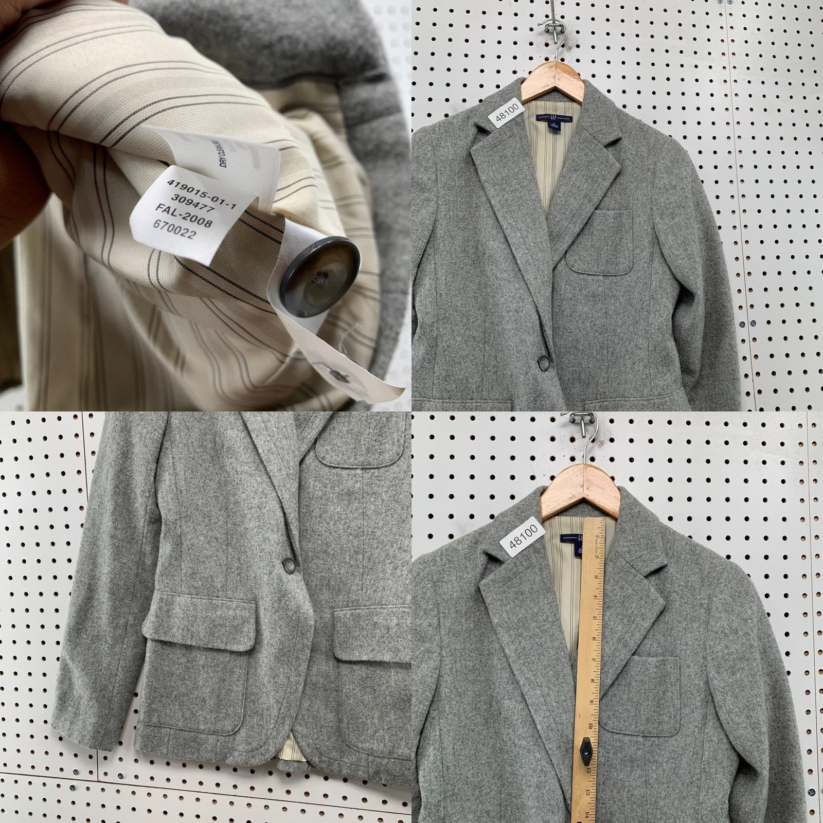 Gap Gap Blazer Jacket Gray Wool Blend One-Button Notch Lapel Size 4 Womens Work Casual Business Size S / US 4 / IT 40 - 8 Thumbnail