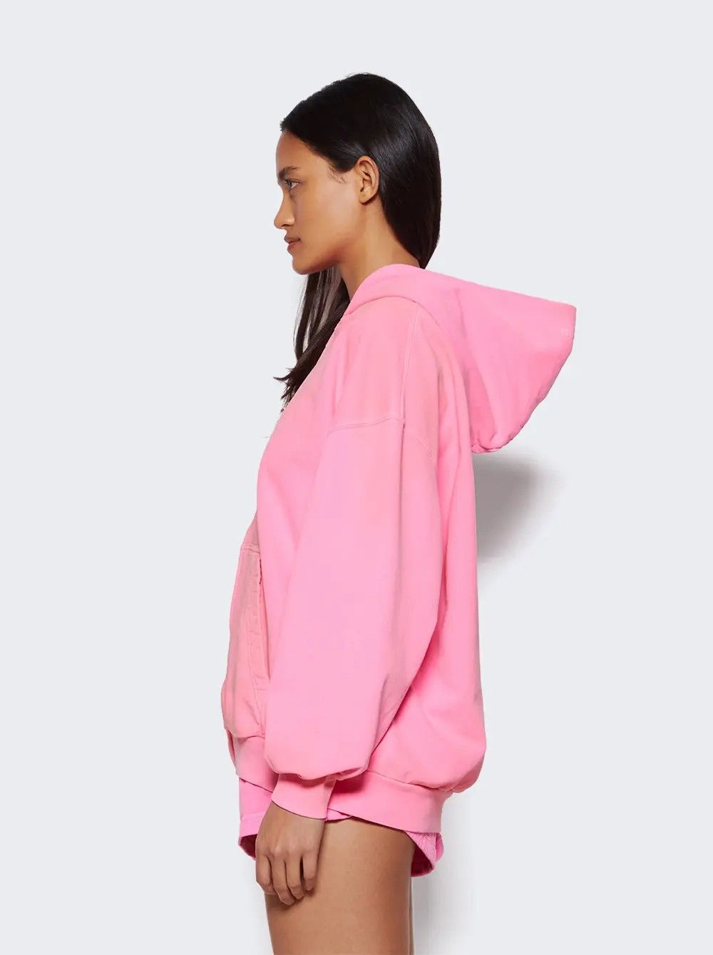 Balenciaga o1bcso1str0625 Paris Zip-Up Hoodie Small Fit in Fluo Pink Size L / US 10 / IT 46 - 4 Thumbnail