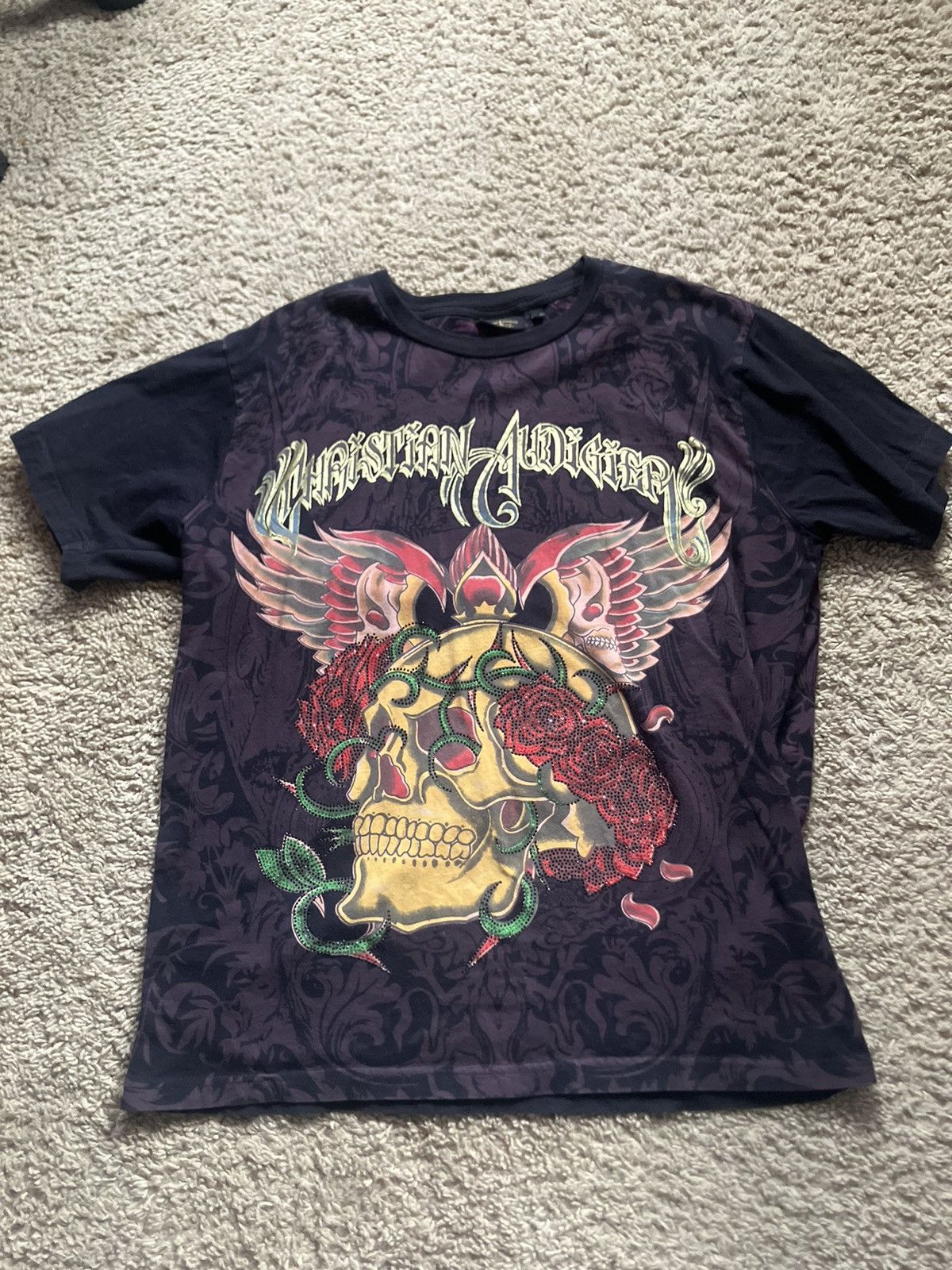 Christian Audigier Gothic Christian Audiger T Shirt Size US XXL / EU 58 / 5 - 1 Thumbnail