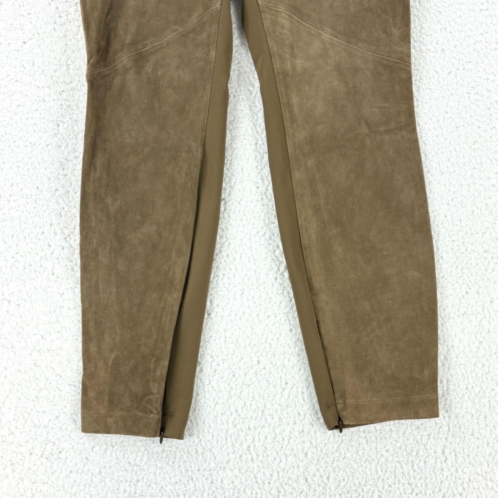 Vintage Lafayette 148 Murray Pant Womens Medium Brown Cropped Ankle Zip Pull On Stretch Size 32" / US 10 / IT 46 - 3 Thumbnail
