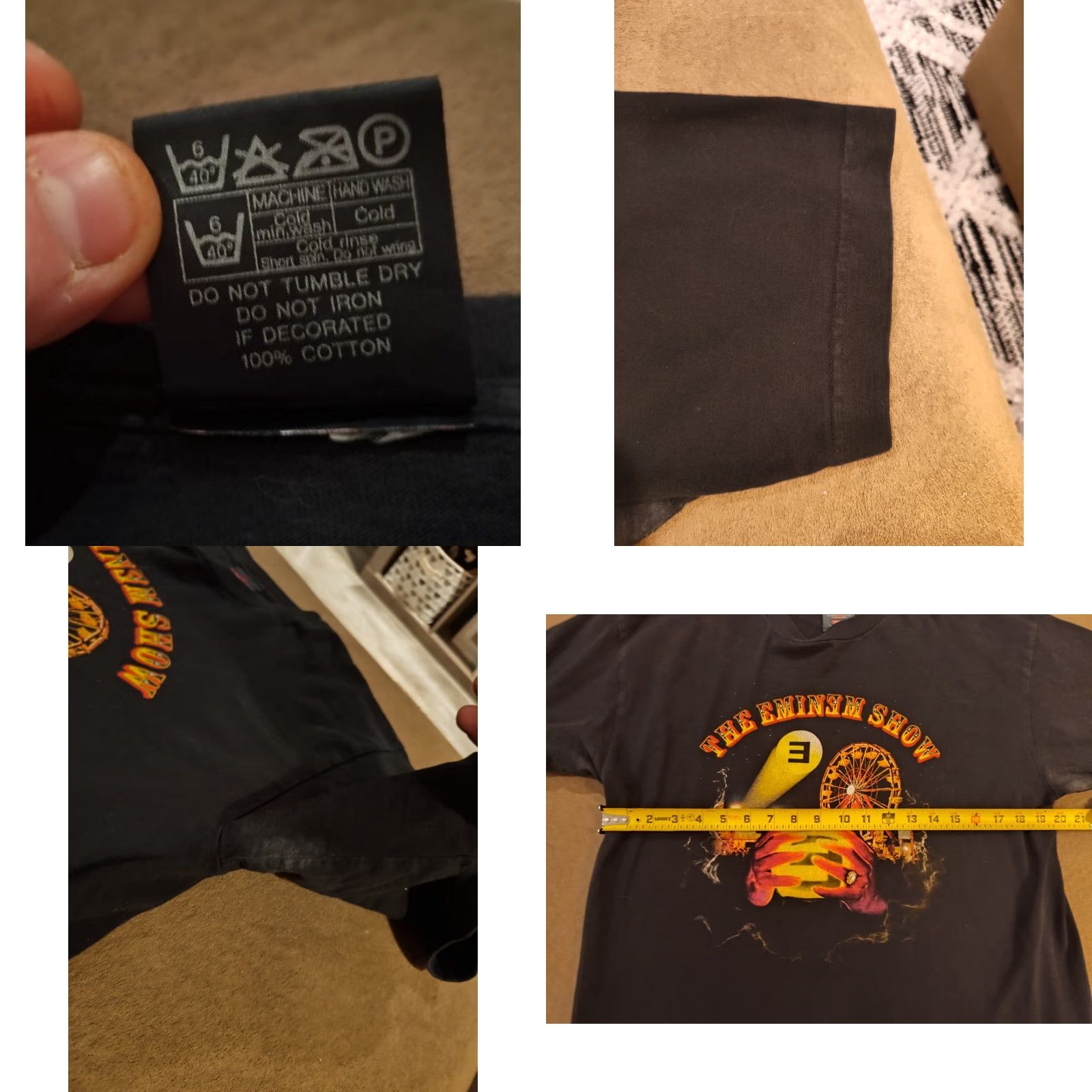 Doublet VINTAGE Eminem T-Shirt The Eminem Show Rap Band Tour Double Sided Men Large Black 90s Y2K Size US L / EU 52-54 / 3 - 8 Thumbnail