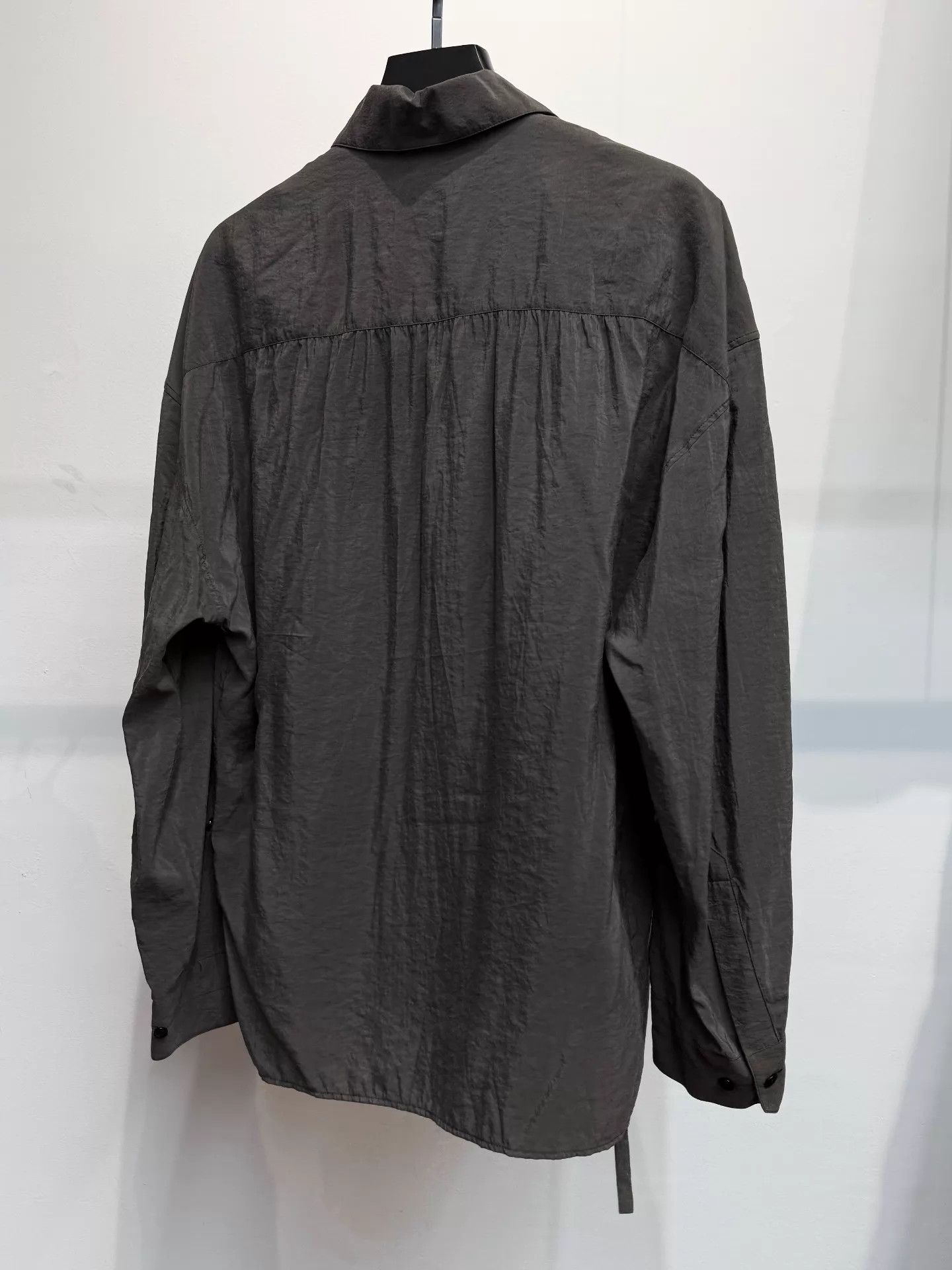 Lemaire Lemaire Oversized Dry Silk Shirt Gray Camel FR34 Size XS / US 0-2 / IT 36-38 - 6 Thumbnail