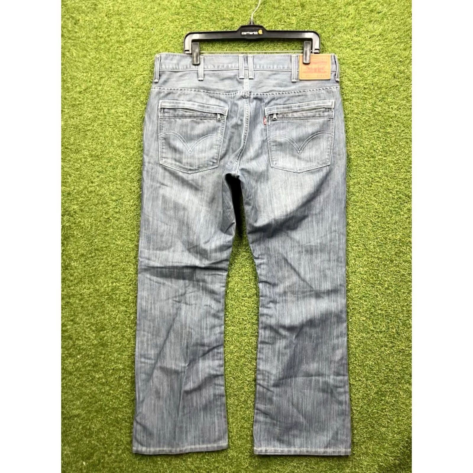 Levi's Levis 527 Jeans Mens 38x30 Boot Cut Light Wash Denim Blue 527 Series Boots Cut 5-Pocket Regular Rise Mid Vintage No Size US 38 / EU 54 - 2 Thumbnail