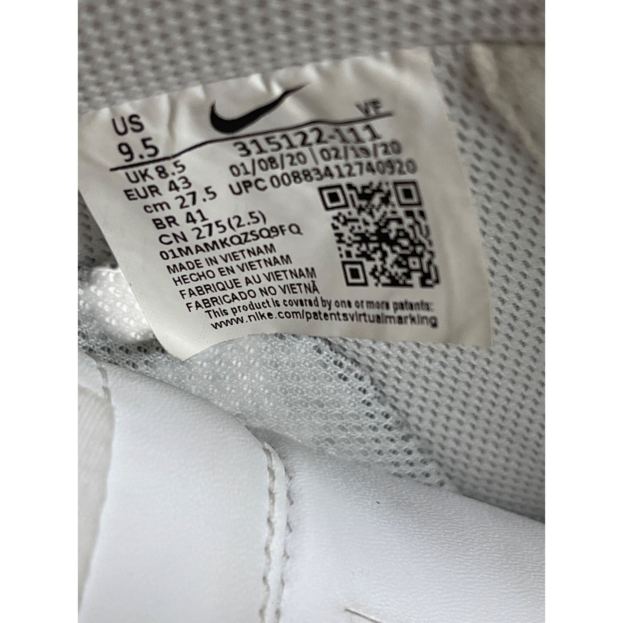 Nike Nike Air Force 1 mens white leather low top athletic sneaker Size US 9.5 / EU 42-43 - 6 Thumbnail