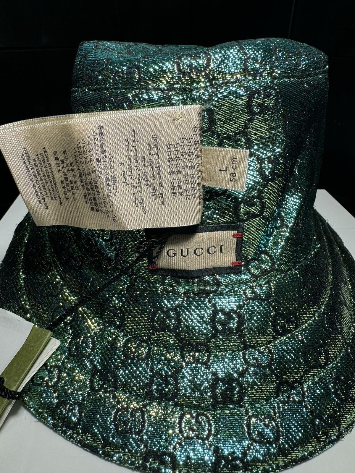 Gucci Gucci Bucket Hat Metallic Green Size L (58cm) Size ONE SIZE - 6 Thumbnail