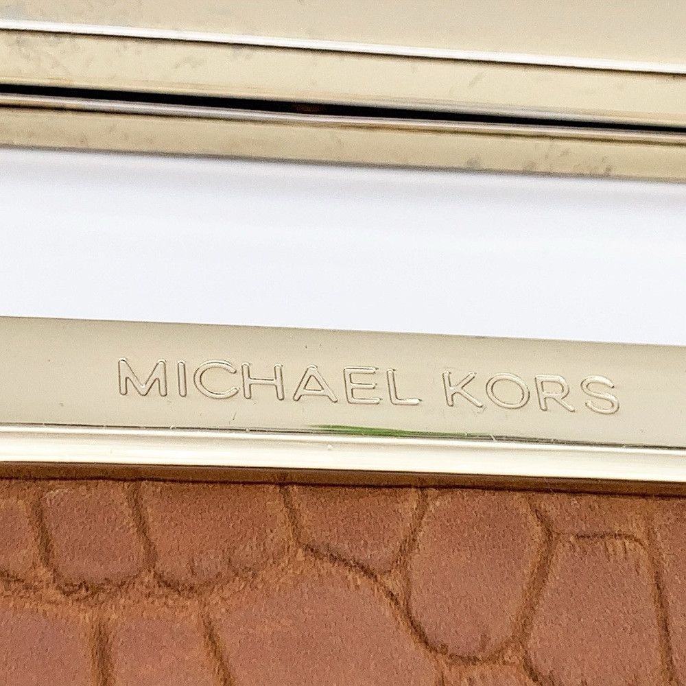 Michael Kors Michael Kors Tan Crocodile-Patterned Wristlet Size ONE SIZE - 15 Thumbnail