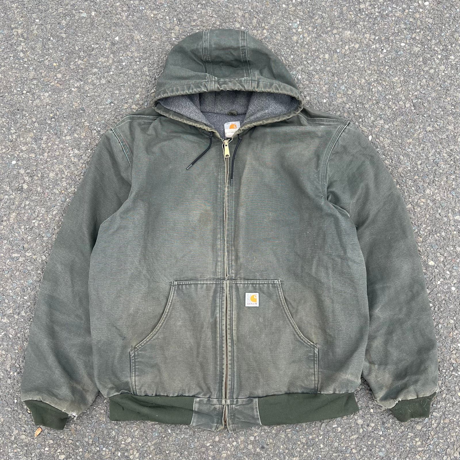 image of Carhartt Work Wear Hooded Mos Green Jacket, Men's (Size 2XL)