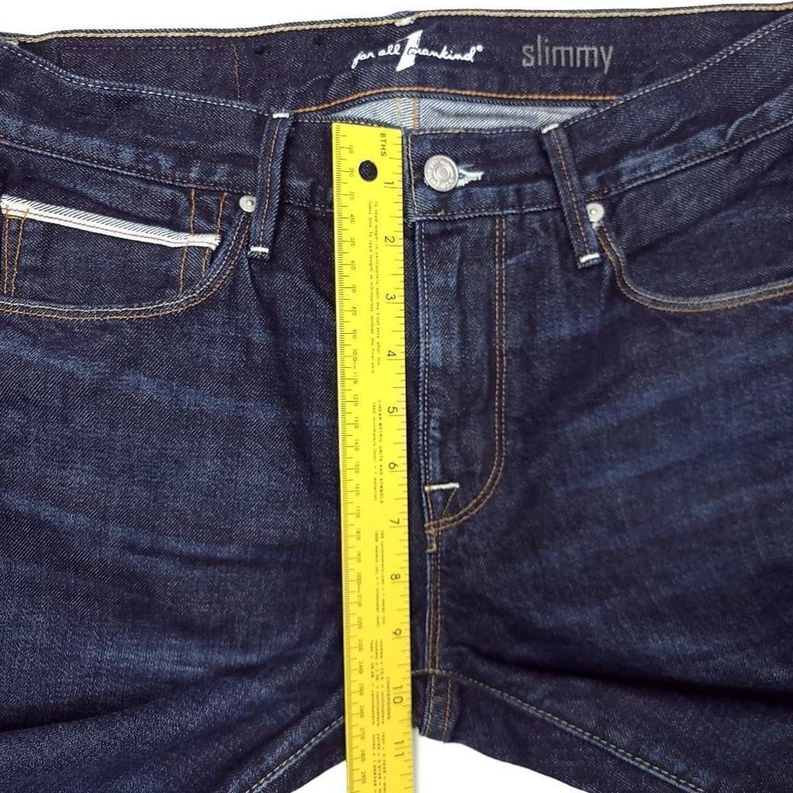 7 For All Mankind 7 For All Mankind Slimmy Jeans Mens 29x33 Red Line Selvedge Size US 29 - 6 Thumbnail