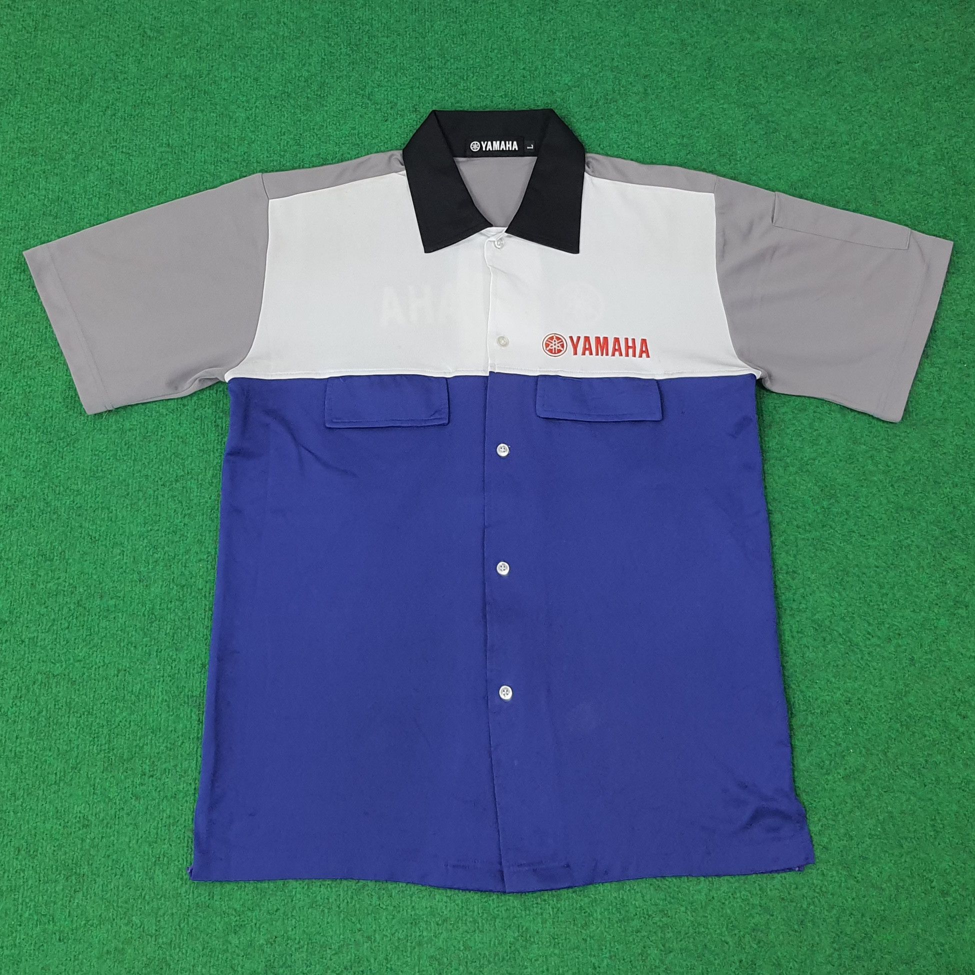 Vintage Yamaha Japan Brand Button Up Polyester Shirt C259N46