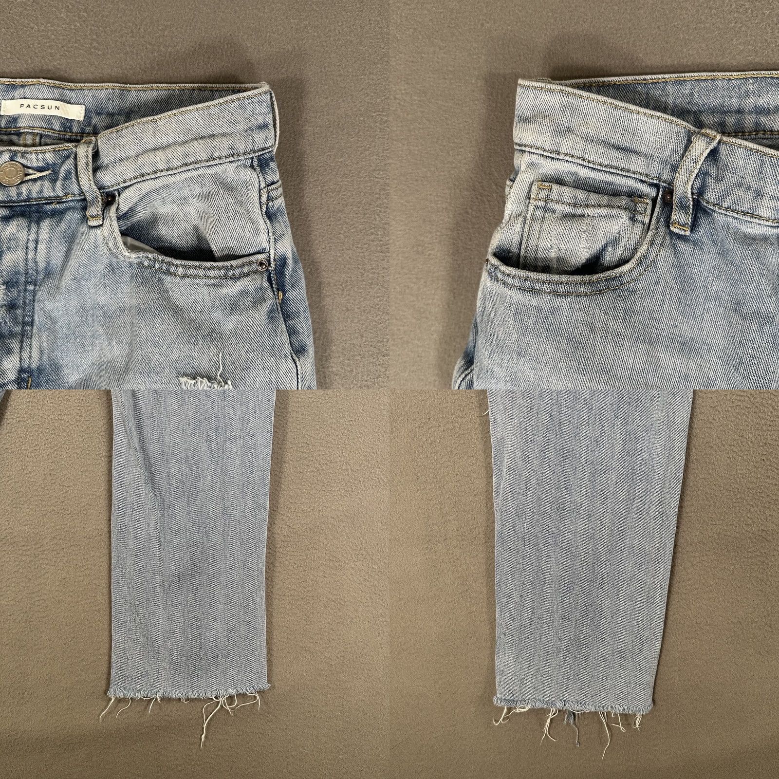 Pacsun PacSun Jeans Women 26 Blue High Rise Straight Distressed Raw Hem Button Up Denim Size 26" / US 2 / IT 38 - 10 Thumbnail