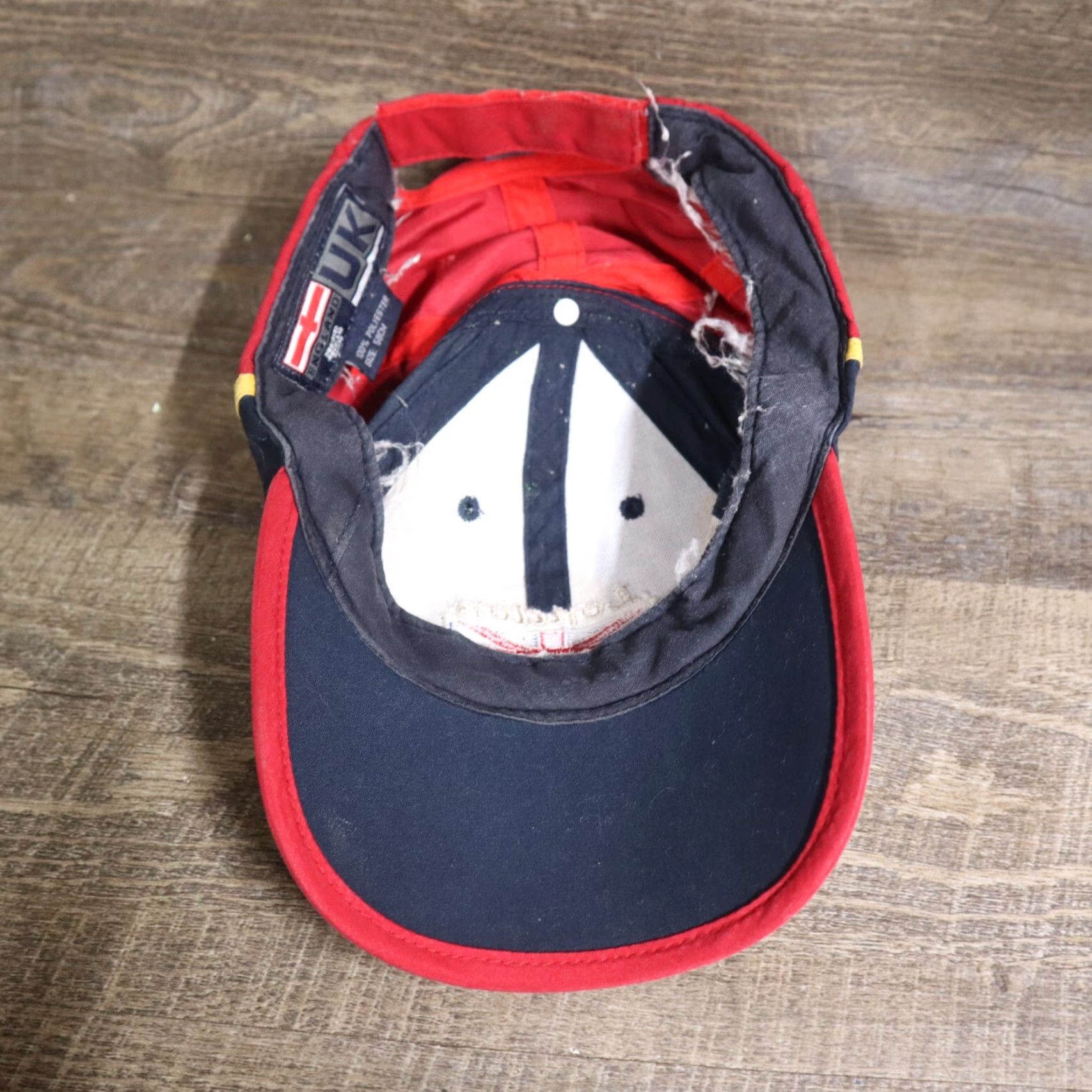 Vintage VINTAGE Hat London England Union Flag Vacation Travel Blue Red Cap Adult Adjustable Size ONE SIZE - 6 Thumbnail