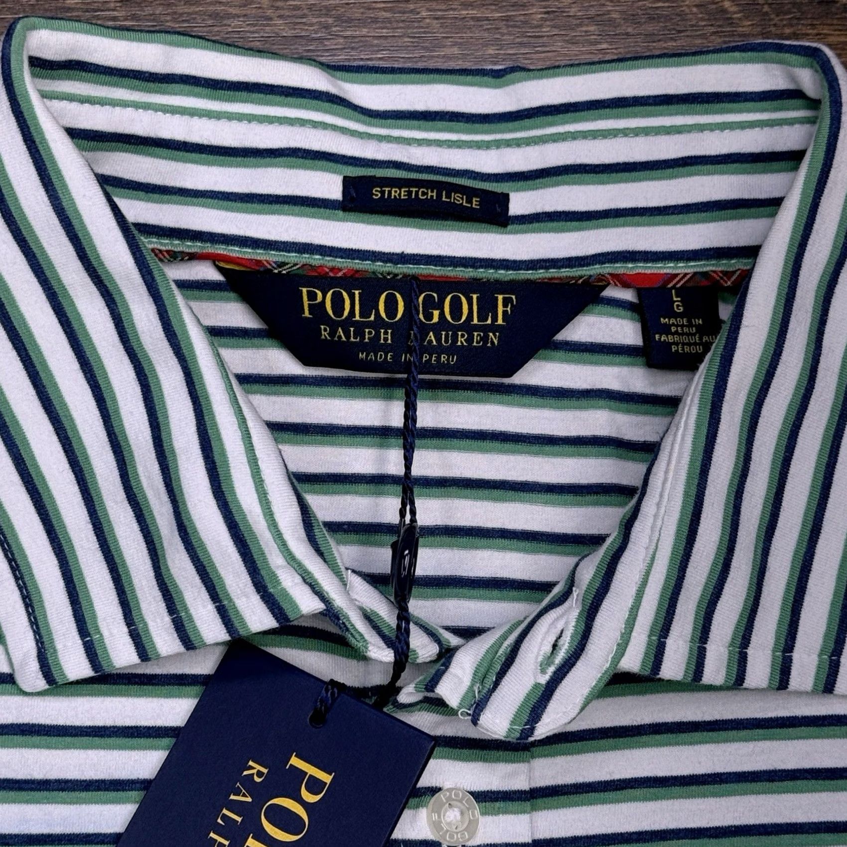 Ralph Lauren Polo Golf Ralph Lauren Stretch Lisle Shirt Mens Large Green Striped New Size US L / EU 52-54 / 3 - 4 Thumbnail