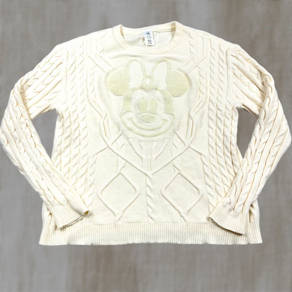 Disney Disney Sweater XXL 2XL Cream Cable Knit Textured Minnie Mouse Crewneck Women Size XXL / US 16-18 / IT 52-54 - 1 Thumbnail
