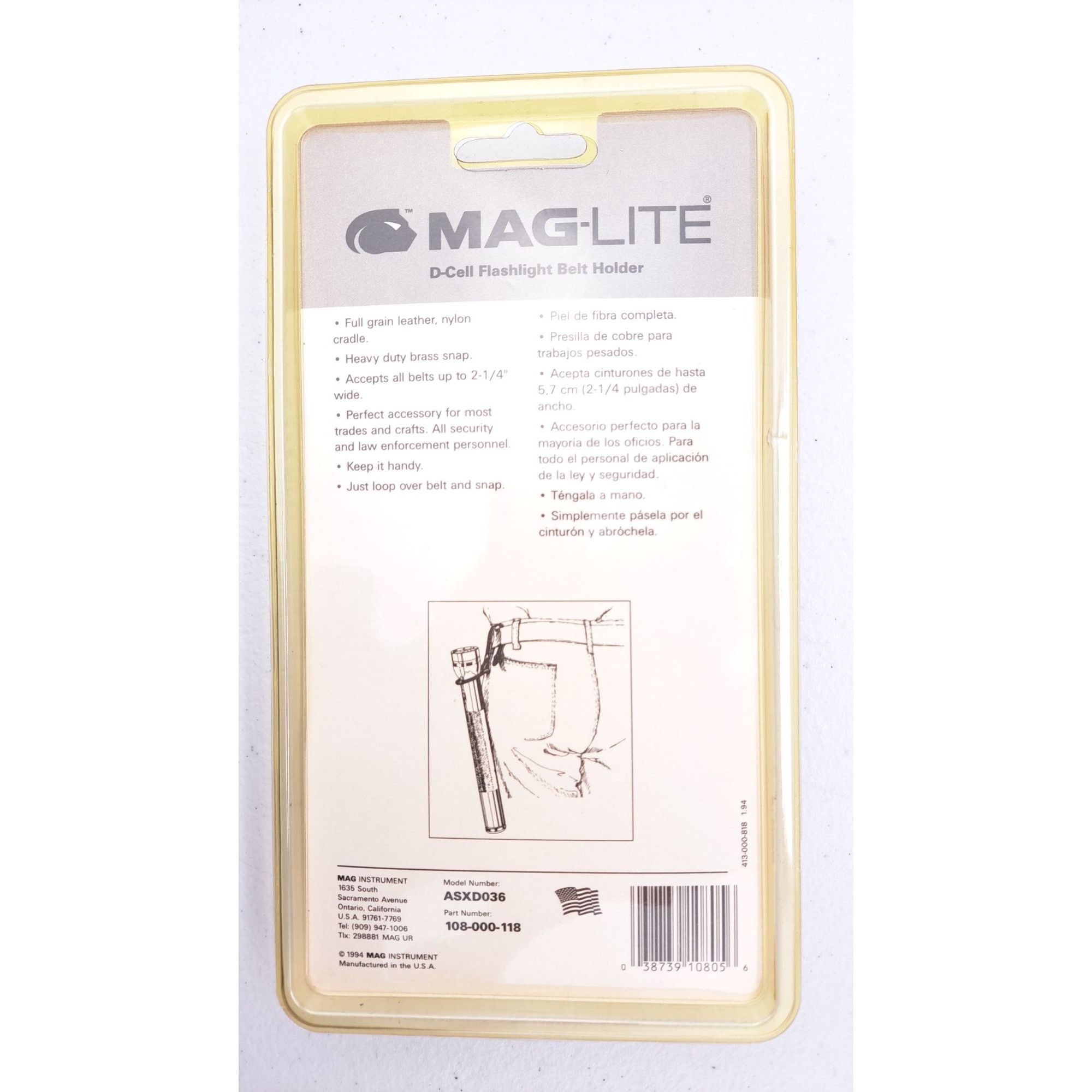 Vintage Mag Lite Vintage D-Cell Flashlight Belt Holder Leather Size ONE SIZE - 2 Thumbnail