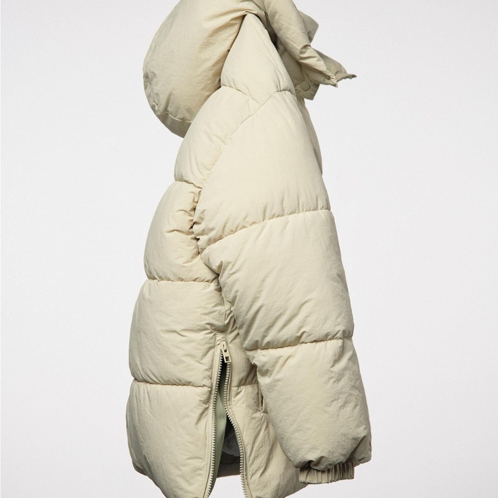 Zara ZARA WATER REPELLENT PUFFER JACKET OLIVE GREEN Size XXL / US 16-18 / IT 52-54 - 4 Thumbnail