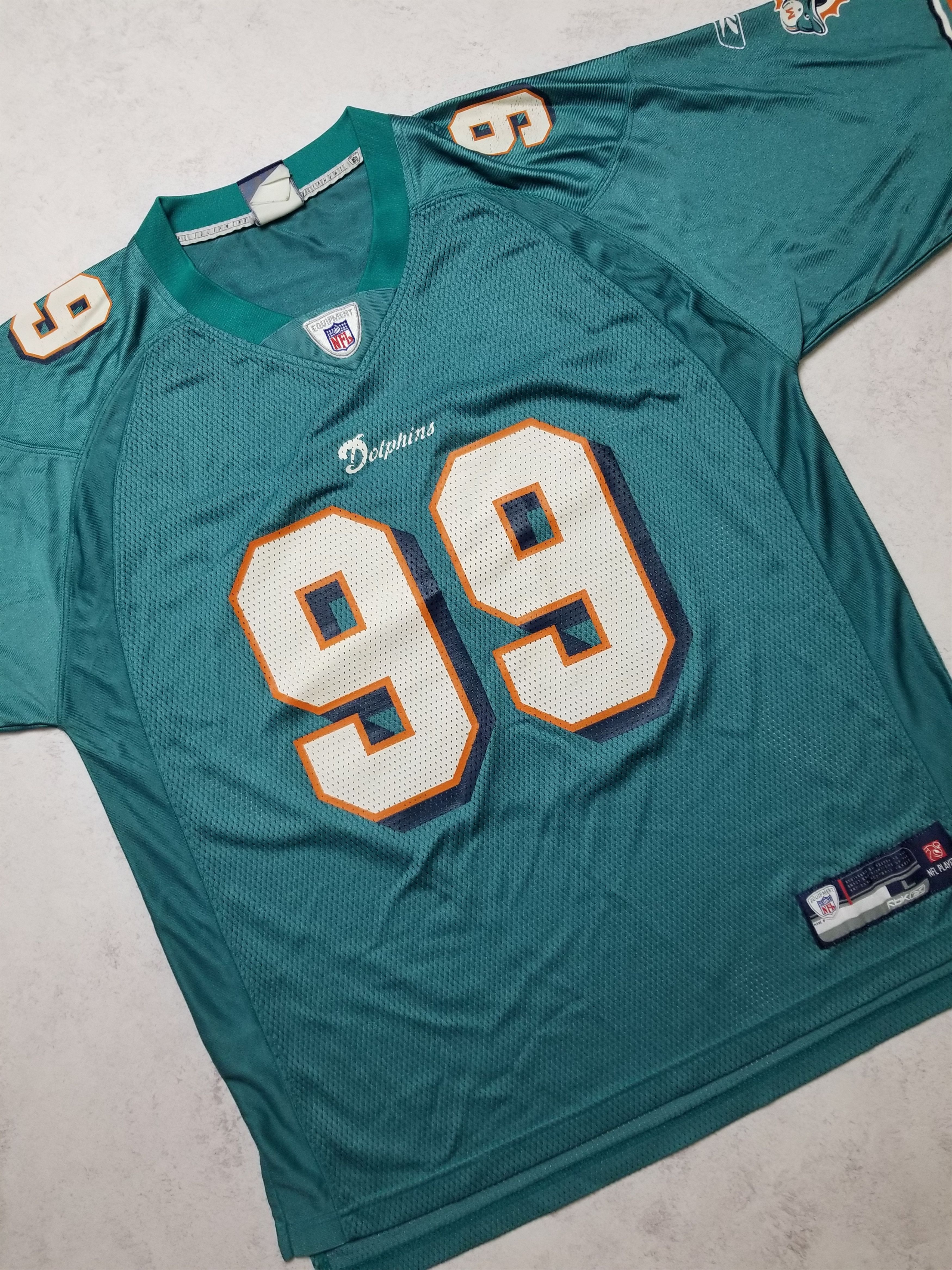 Reebok VTG Miami Dolphins Jason Taylor #99 Football Teal Jersey Size US L / EU 52-54 / 3 - 15 Thumbnail