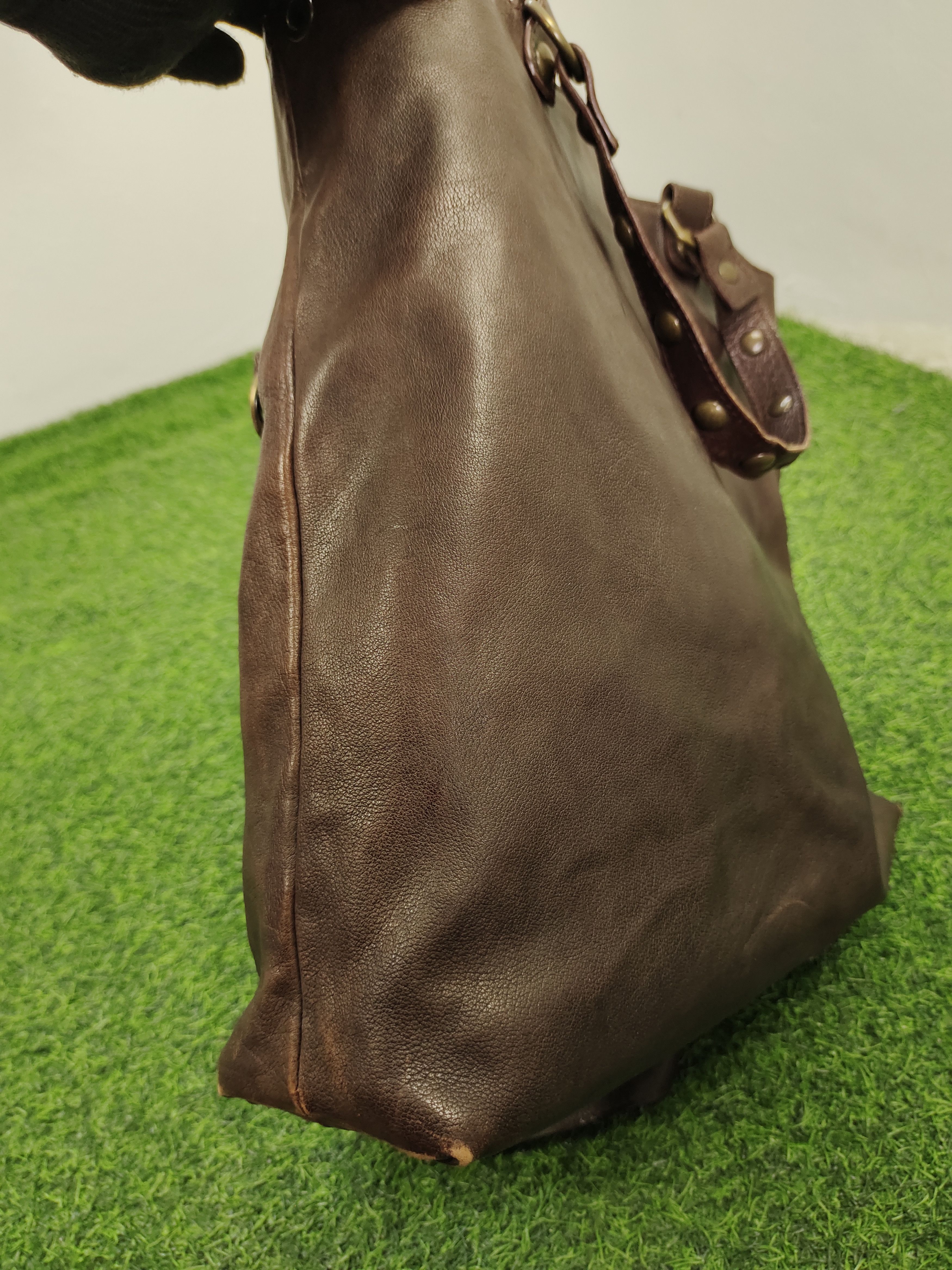 Vintage Via Repubblica Italy Patina Full Leather 2 Way Bag