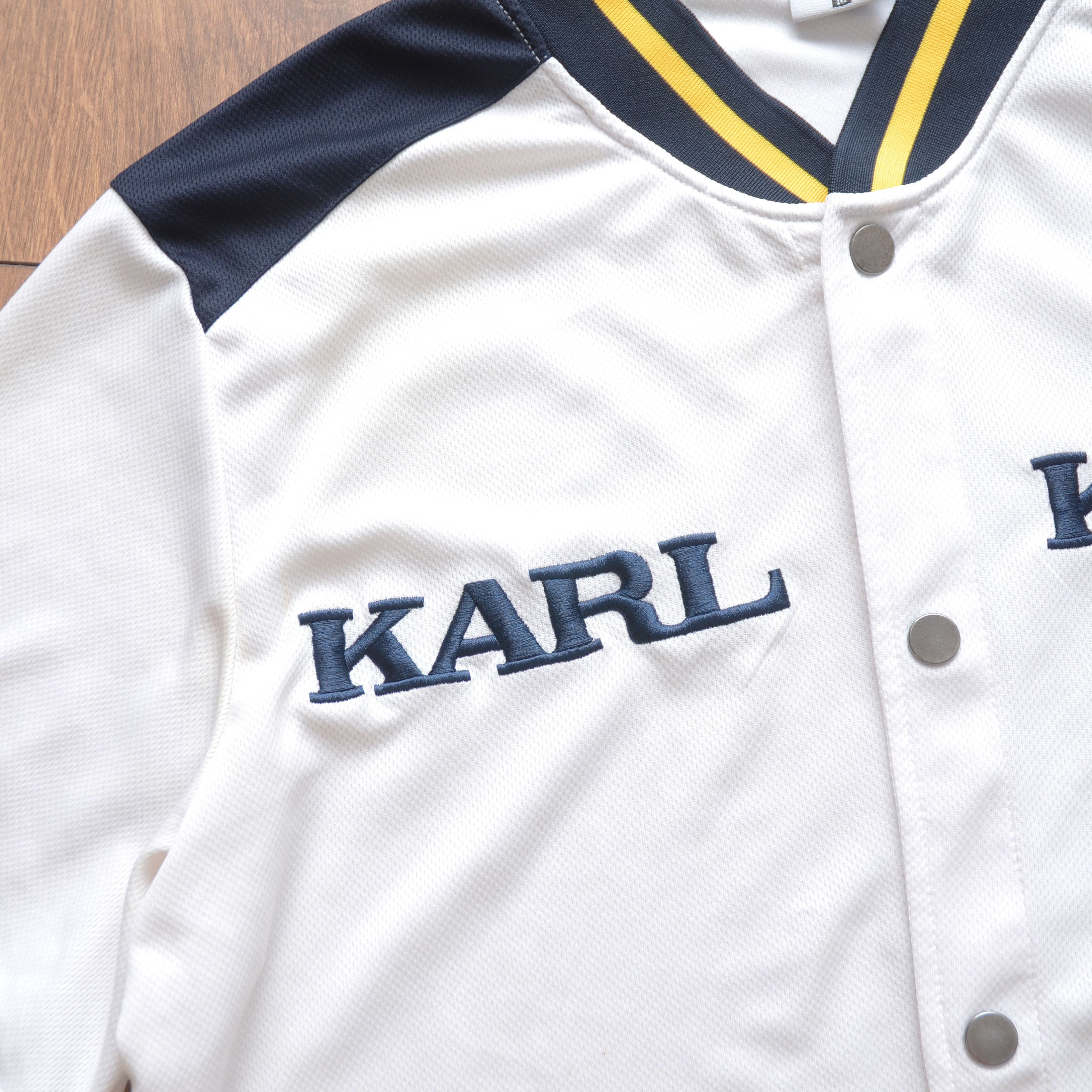 Karl Kani Karl Kani Striped Big Logo Jersey Size M White Hip-Hop Y2K Size US M / EU 48-50 / 2 - 9 Thumbnail