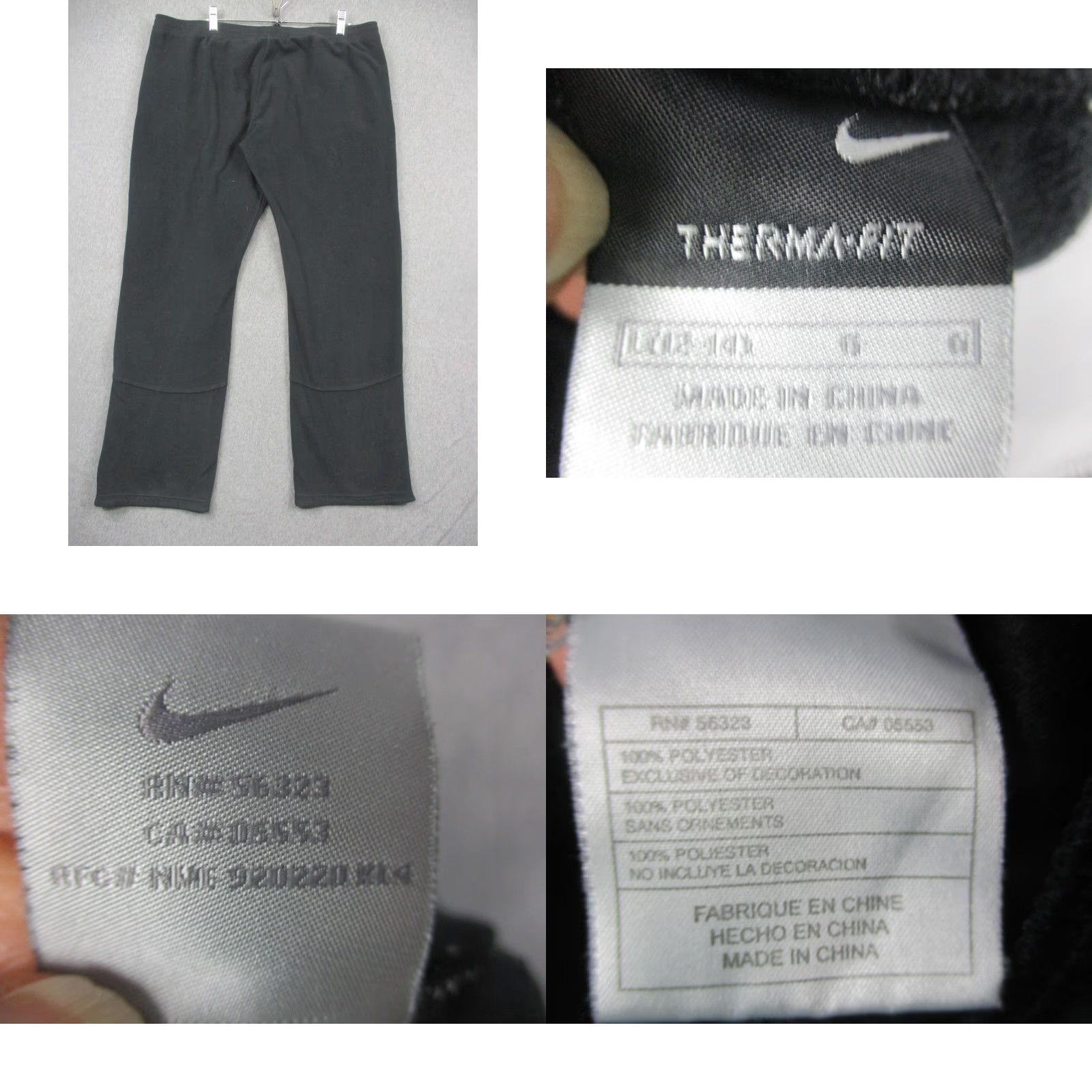 Nike Nike Pants Women L Black Therma Fit Fleece Athletic Training Pockets Drawstring Elastic Waist Solid 100% Polyester Mens Womens Size 36" / US 14 / IT 50 - 8 Thumbnail