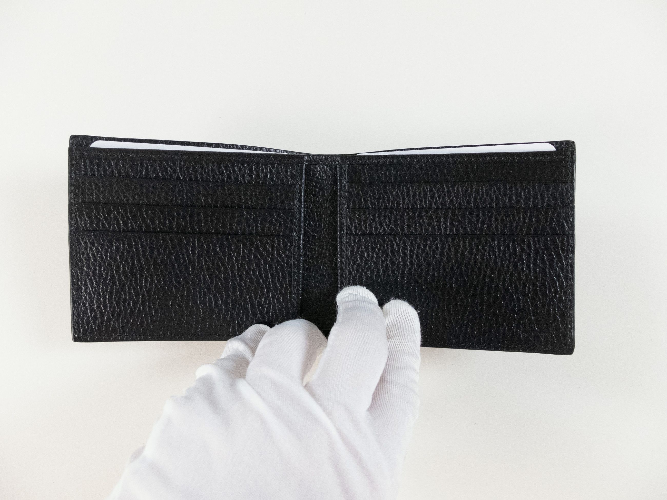 Gucci GUCCI full black interlocking GG logo bifold leather wallet Size ONE SIZE - 4 Thumbnail