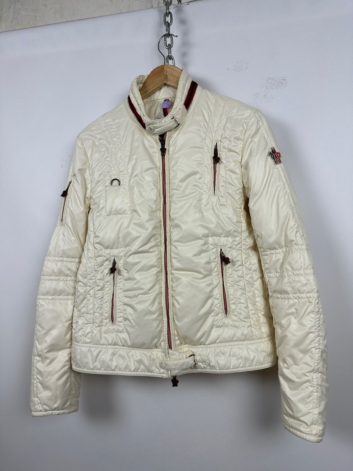 Moncler Moncler Grenoble Light Beige Zip Up Down Puffer