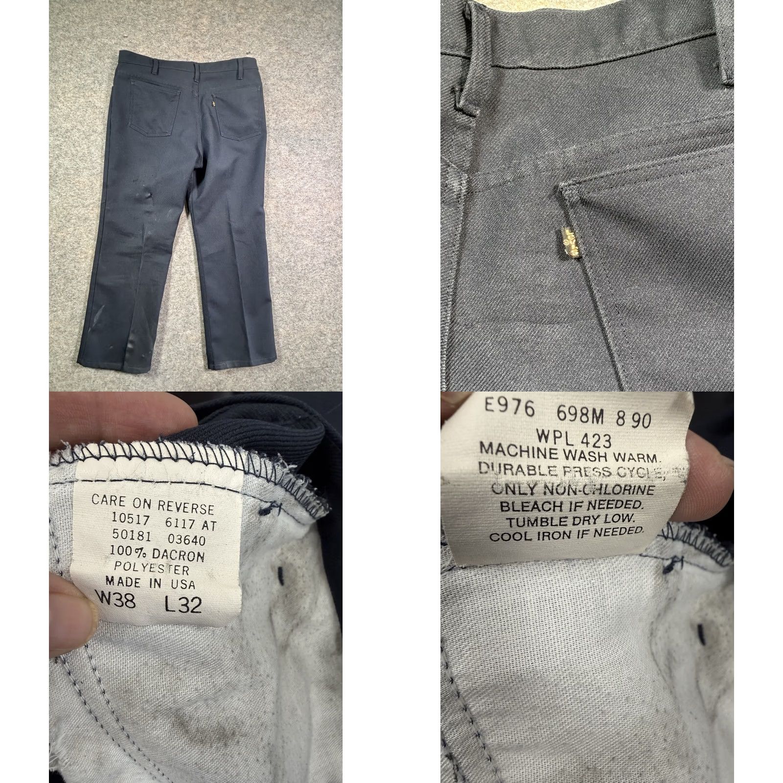 Levi's VINTAGE Levi's 517 Bootscut Pants Mens 90s Blue Polyester Dacron Sz 38x32 Western Trims Pockets Highlighted 90s Theme Mens Size US 38 / EU 54 - 9 Thumbnail