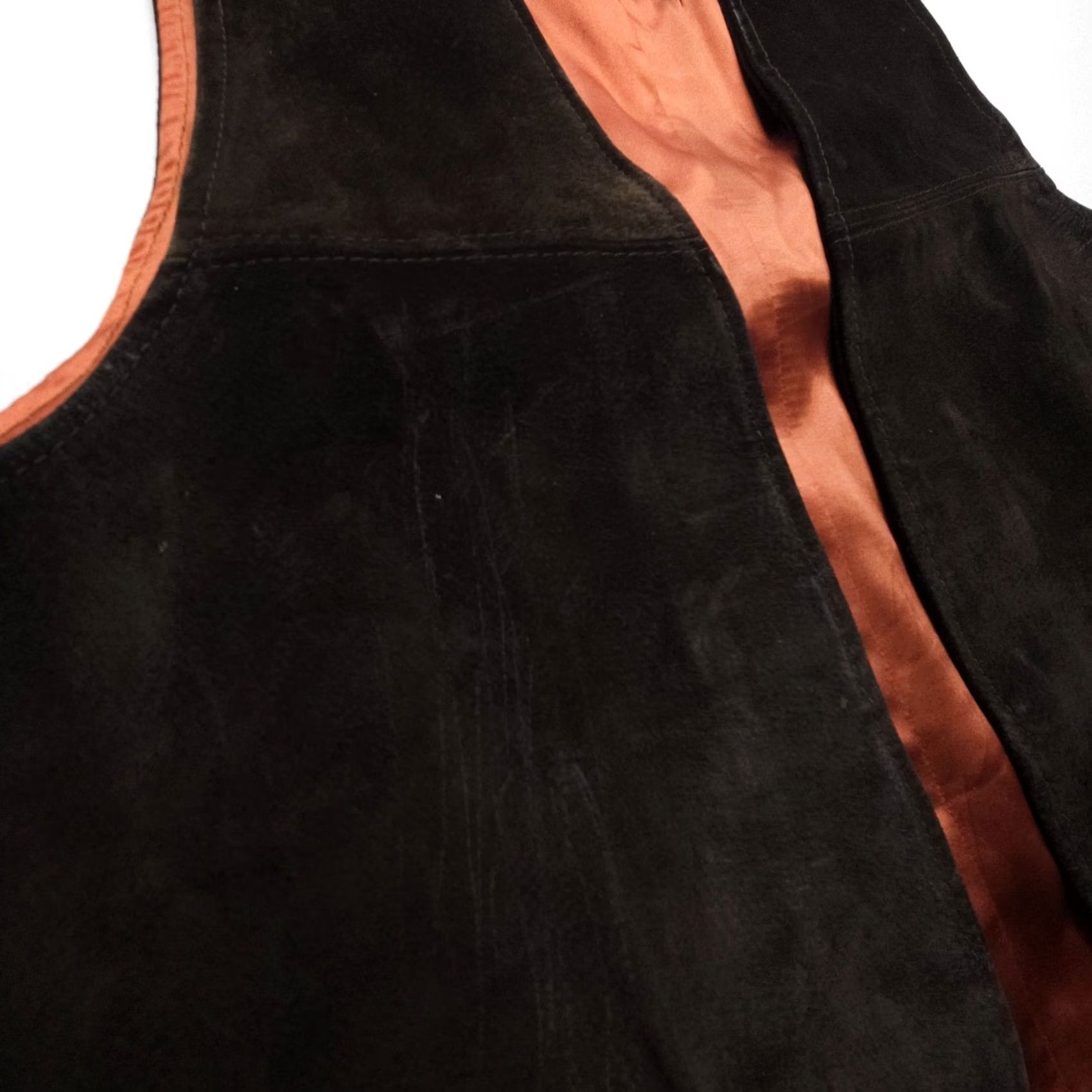 Vintage Vtg Hoffmans Leather Suede Vest Mens 42 Brown Open Western Urban Cowboy 70s USA Vest Mens Brown 42 Size US XS / EU 42 / 0 - 6 Thumbnail