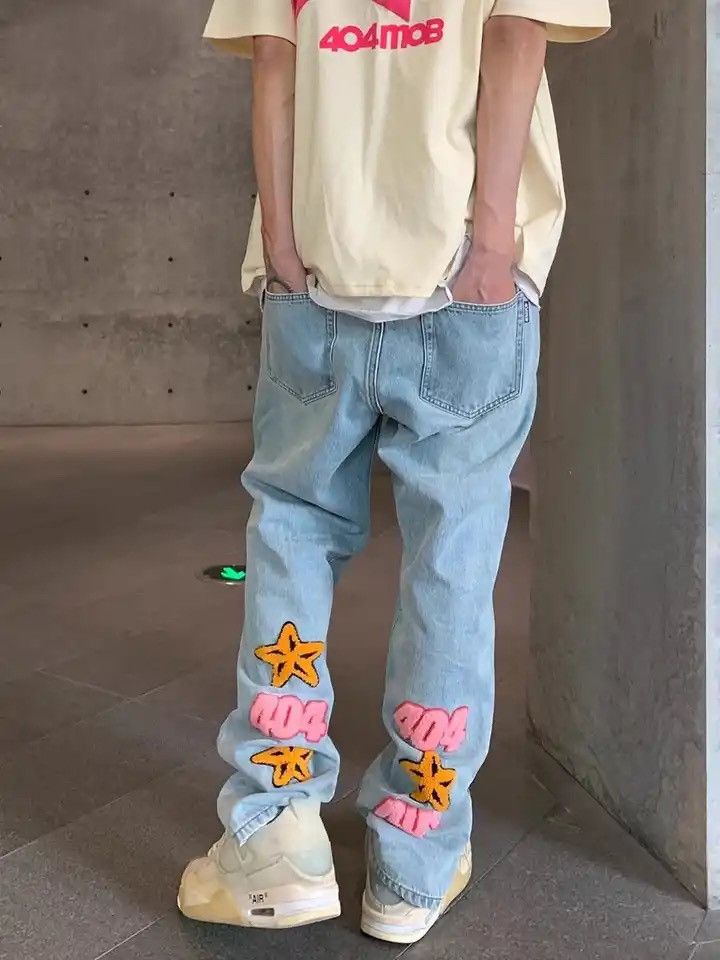 Japanese Brand × Vintage American Retro Niche Design Letter Embroidered Jeans Size US 30 / EU 46 - 1 Thumbnail