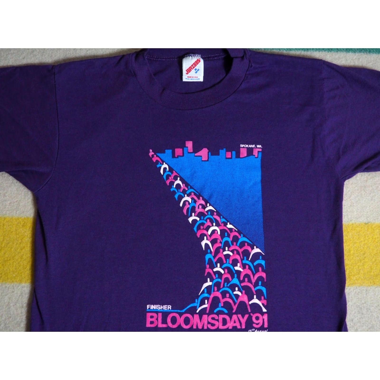 Jerzees VTG 90s Jerzees 1991 Bloomsday Marathon Spokane WA Purple USA Tee T-Shirt Mens M Size US M / EU 48-50 / 2 - 3 Thumbnail
