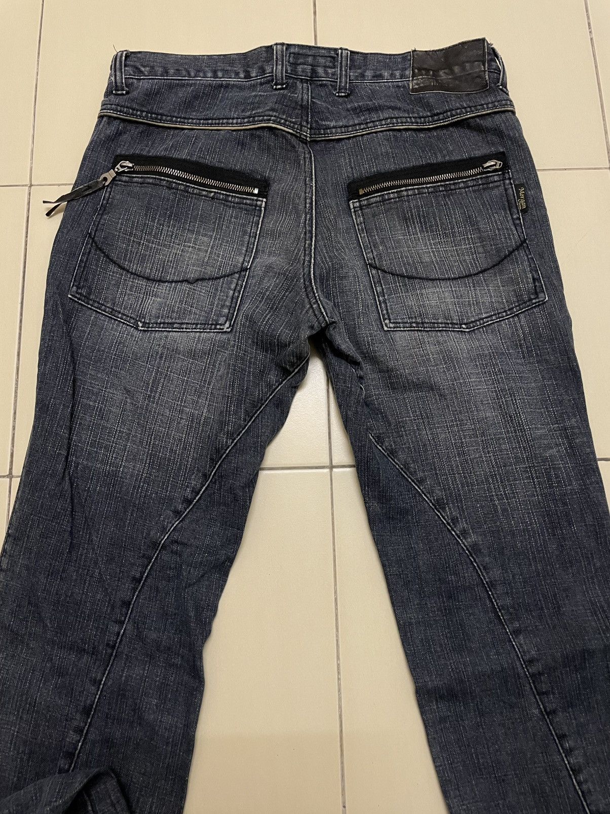 Morgan Homme Morgan Homme Straight Cut Jeans With Leather Detailing Size US 33 - 7 Thumbnail