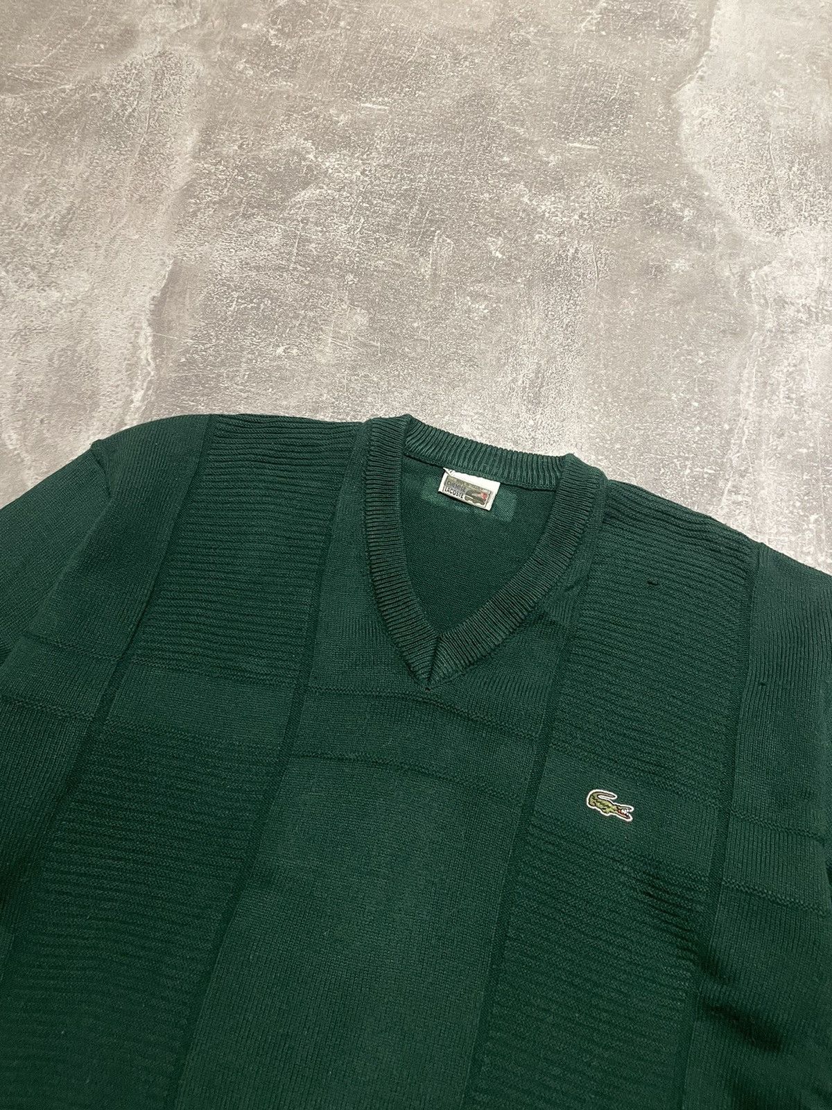 Lacoste Vintage Lacoste Cable Knit Striped Sweater Jumper Size US XXL / EU 58 / 5 - 2 Thumbnail