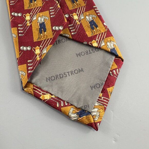 Robert Talbott Robert Talbott Nordstrom Red Golf Men's Tie 4 1/4" x 62" Size ONE SIZE - 5 Thumbnail