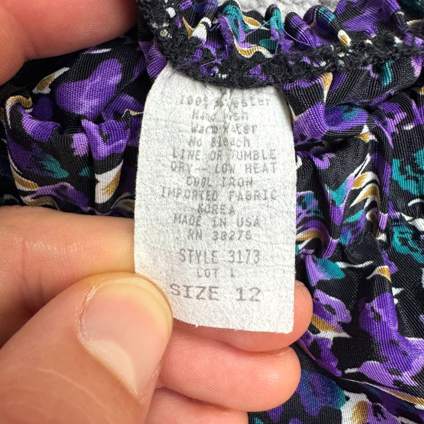 Vintage VINTAGE Floral Pleated Midi A-Line Skirt Womens 12 Purple Elastic Cottagecore 90s Boho Beach Retro Fall Spring Summer Hand Wash Only Size 34" / US 12 / IT 48 - 4 Thumbnail