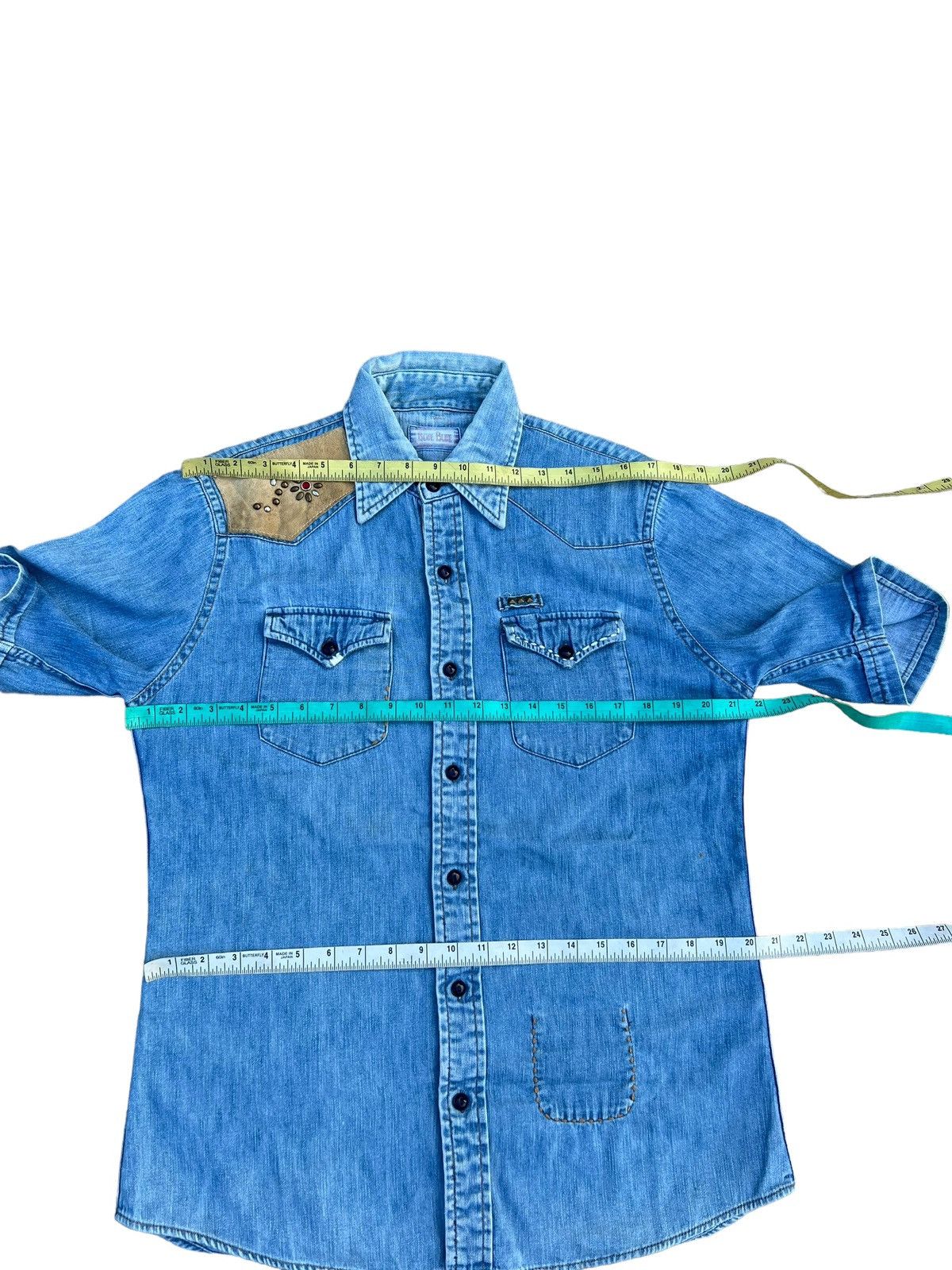 Blue Blue Japan Blue Blue Japan Faded Blue Sashiko Denim Western Shirt Size US M / EU 48-50 / 2 - 3 Thumbnail