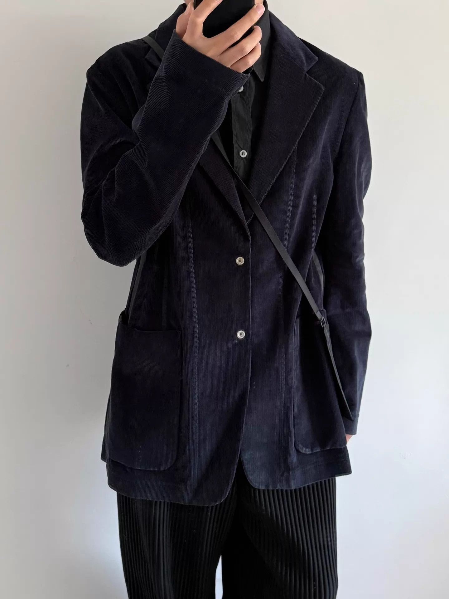 Maison Margiela Maison Margiela A/W19 Corduroy Suit Navy Blue Size 50 Size 50R - 3 Thumbnail