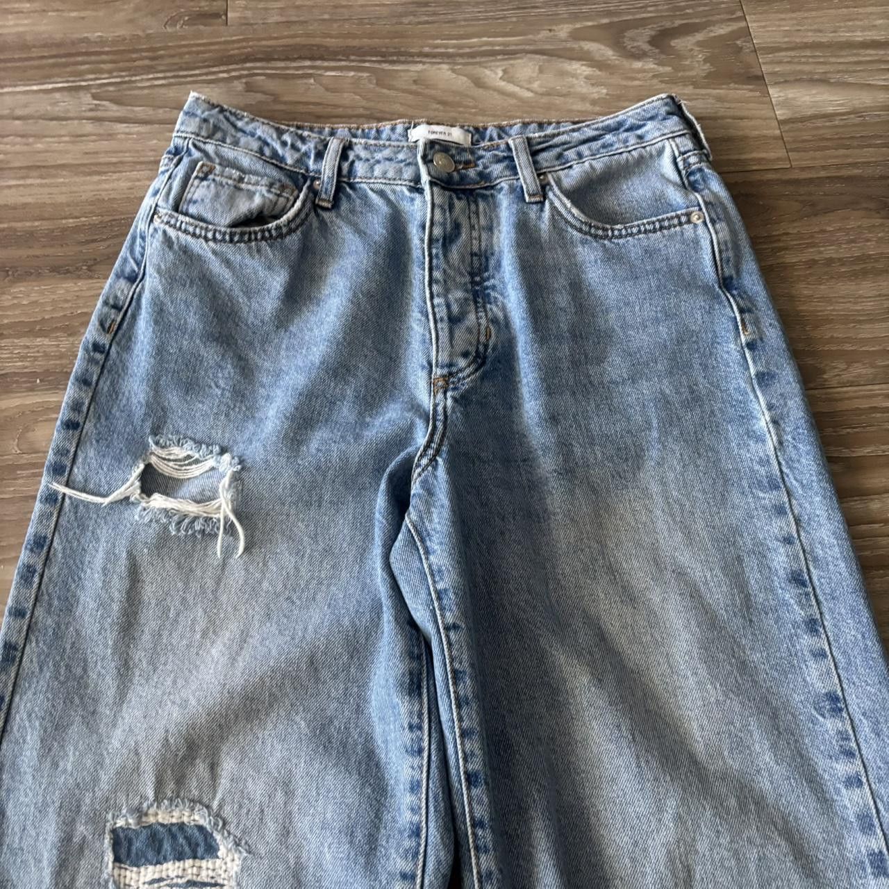 Vintage Crazy Vintage Y2K/2000s Light Wash Distressed Denim Jeans! 28x29 Size US 28 / EU 44 - 5 Thumbnail