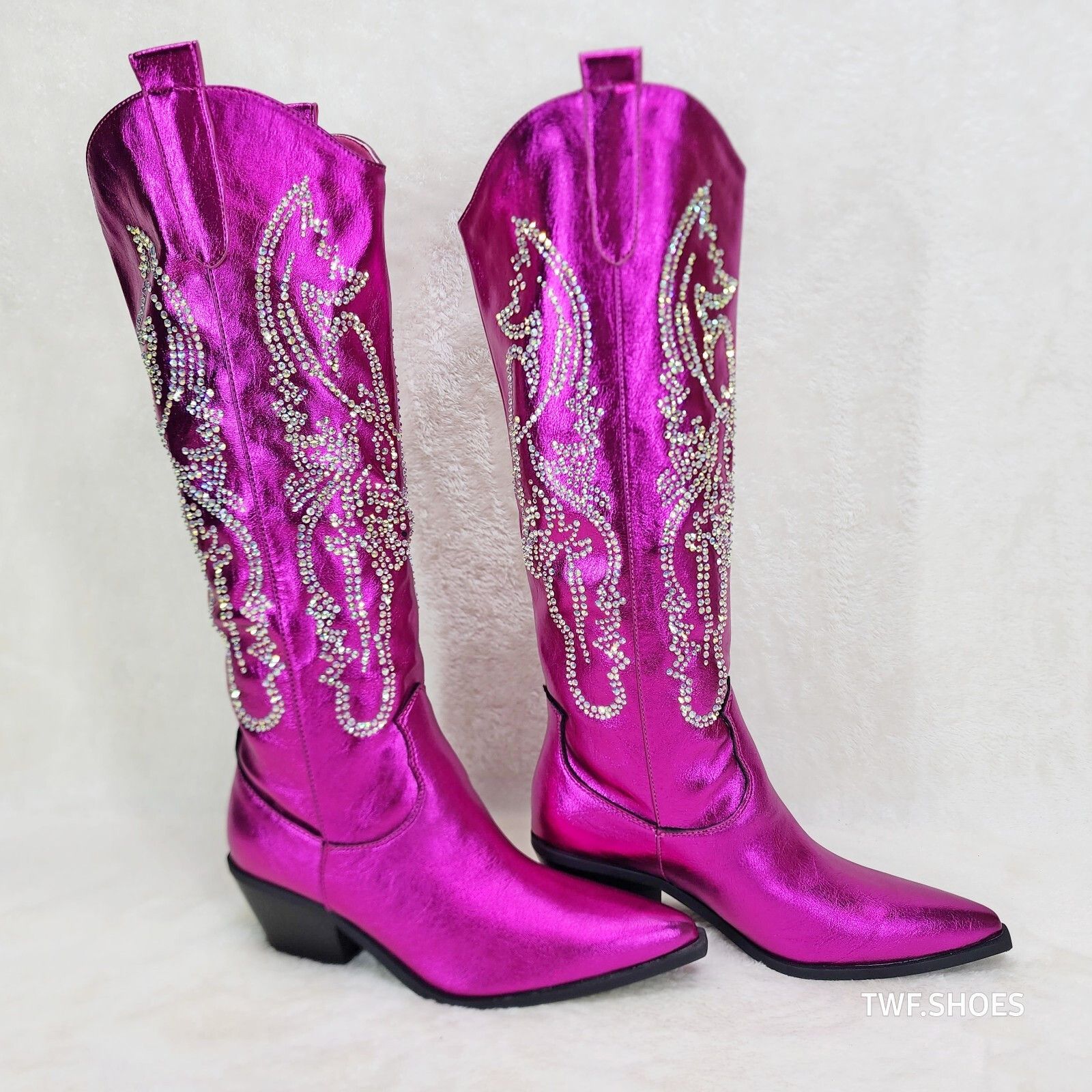 Other Razzle Metallic Pink Fuchsia Country Western Cowgirl Knee Bo Size US 6.5 / IT 36.5 - 1 Thumbnail