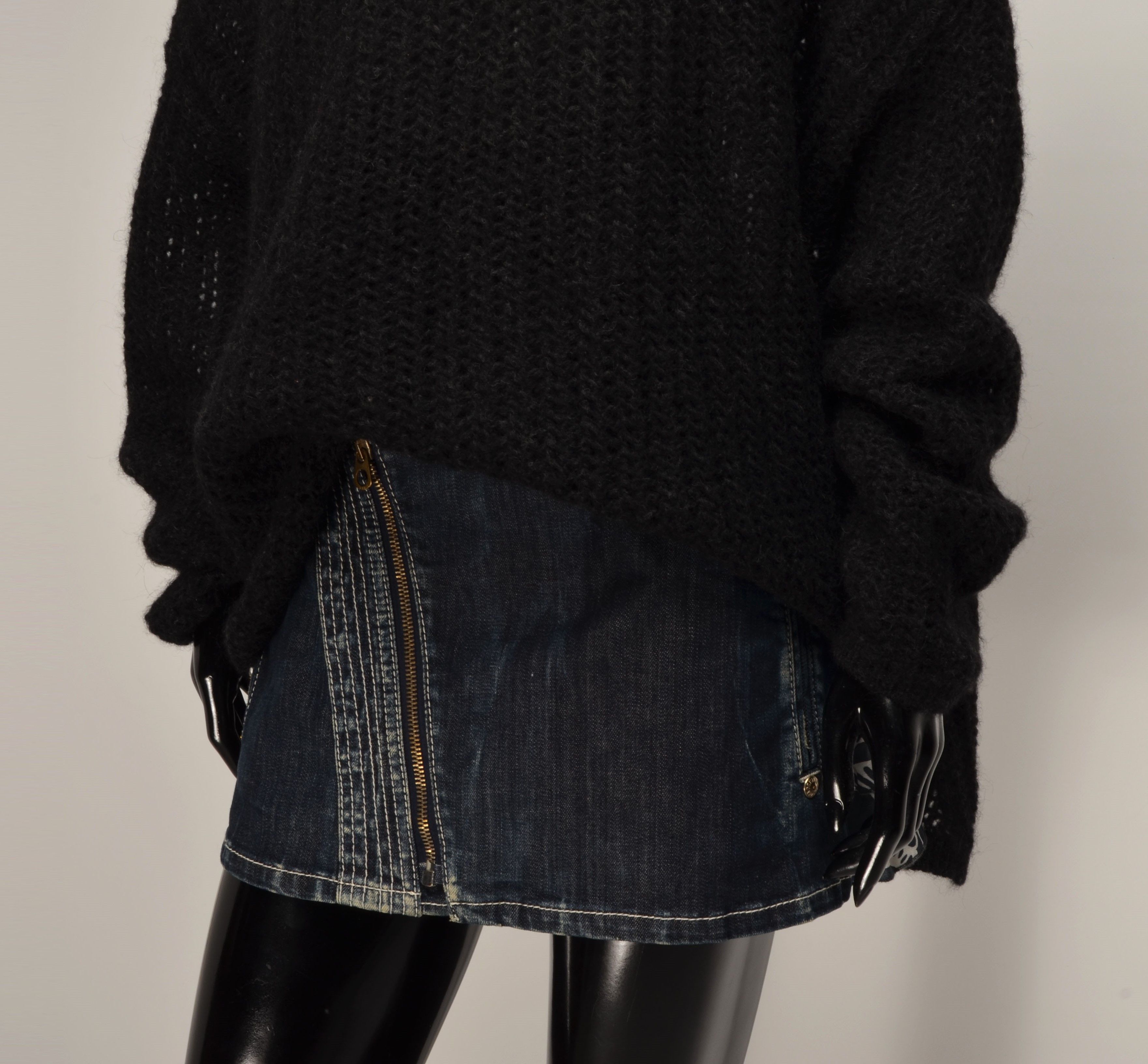 Oska Avant Garde Alpaca Blend Net Knit Oversized Jumper