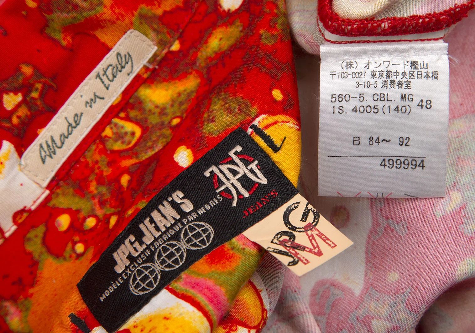 Jean Paul Gaultier Psychedelic Print Rayon Short Sleeve Shirt Red Multi M Size US M / EU 48-50 / 2 - 16 Thumbnail