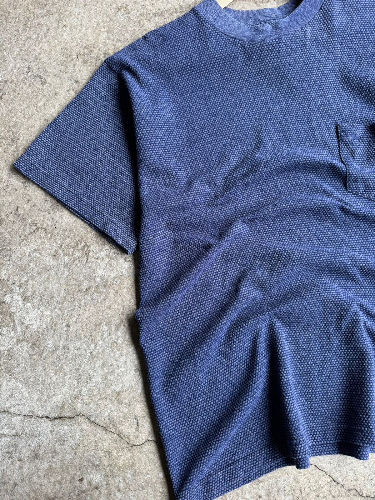 Other × Vintage Crazy Vintage Streetwear Textured Blue Pocket Tee Size US L / EU 52-54 / 3 - 3 Thumbnail
