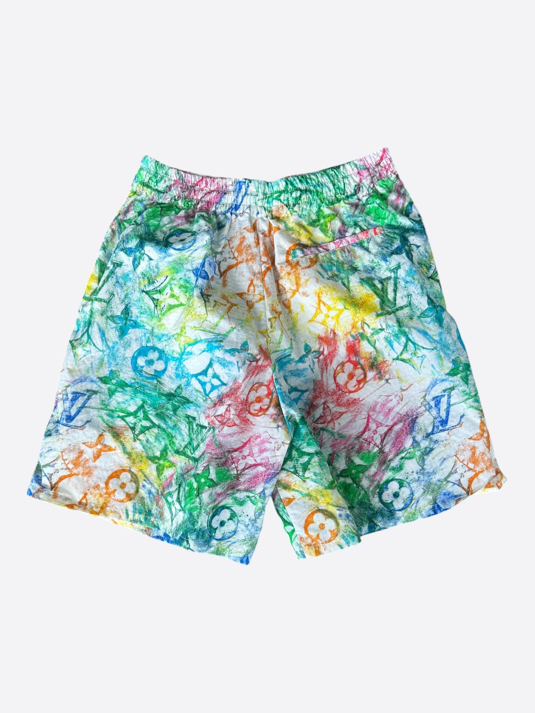 Louis Vuitton Louis Vuitton White Multicolor Pastel Monogram Swimshorts Size US 30 / EU 46 - 2 Thumbnail