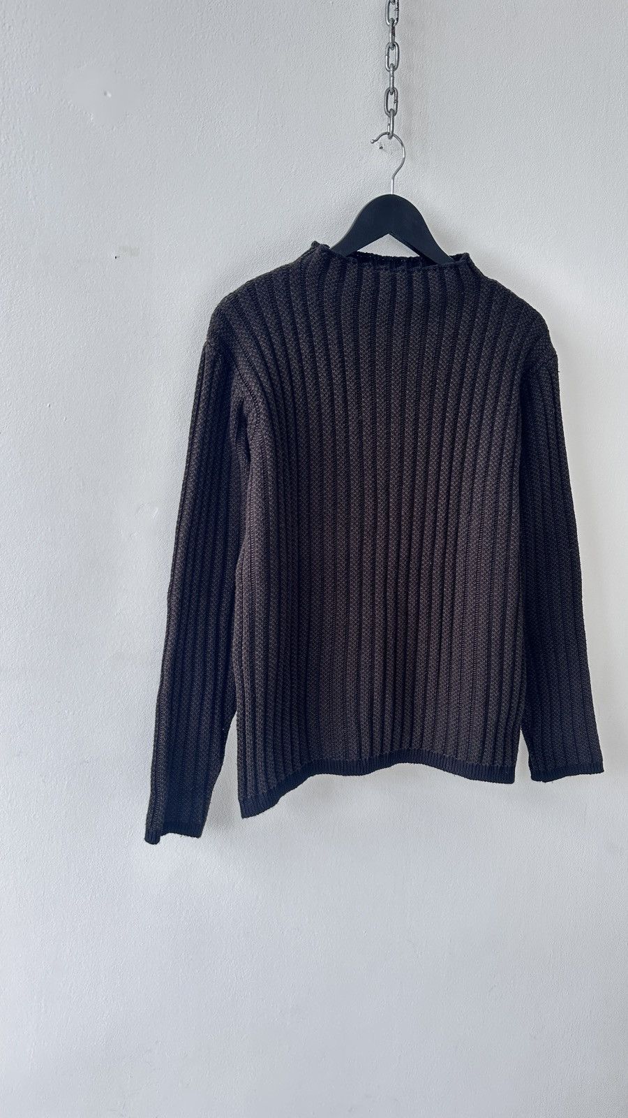 Other Vtg Italian Ribbed Knit Sweater L Brown Wool Blend Gorpcore Size US L / EU 52-54 / 3 - 3 Thumbnail