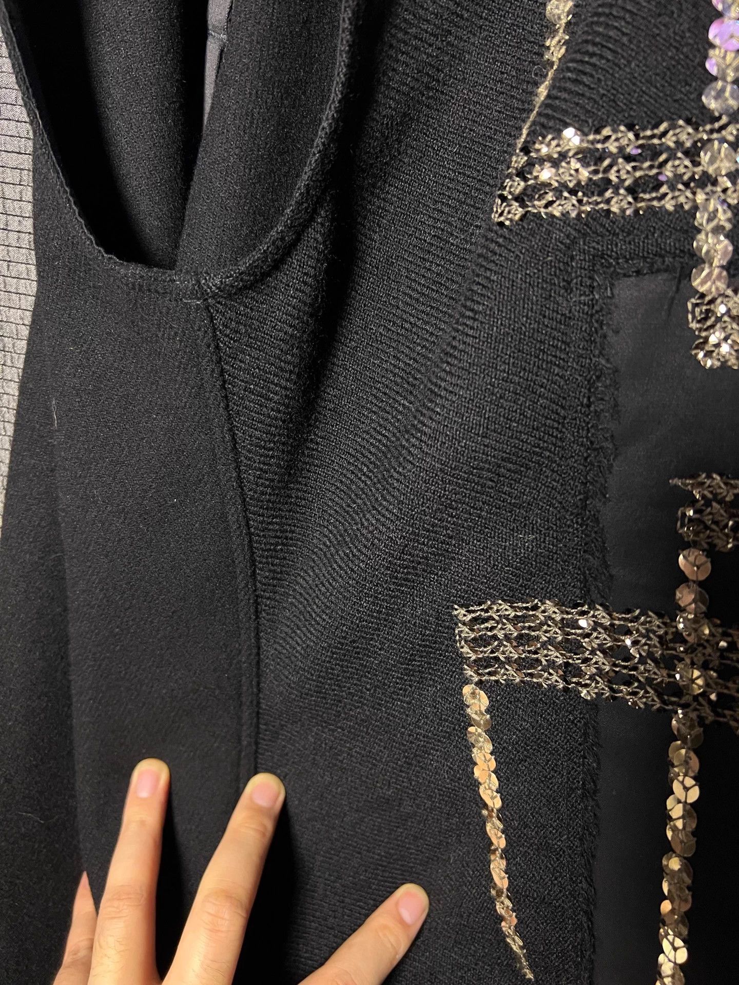 Rick Owens Rick Owens 15FW Runway Geo Sequin Sleeveless Wool Cape Size M / US 6-8 / IT 42-44 - 4 Thumbnail