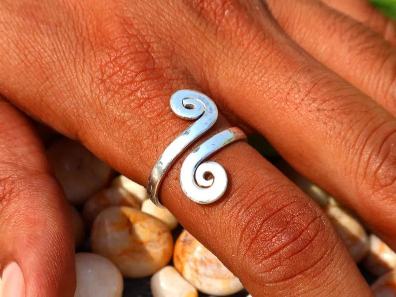 Handmade Spiral Ring, Handmade Sterling Silver Ring, Adjustable Ring, Size ONE SIZE - 9 Thumbnail