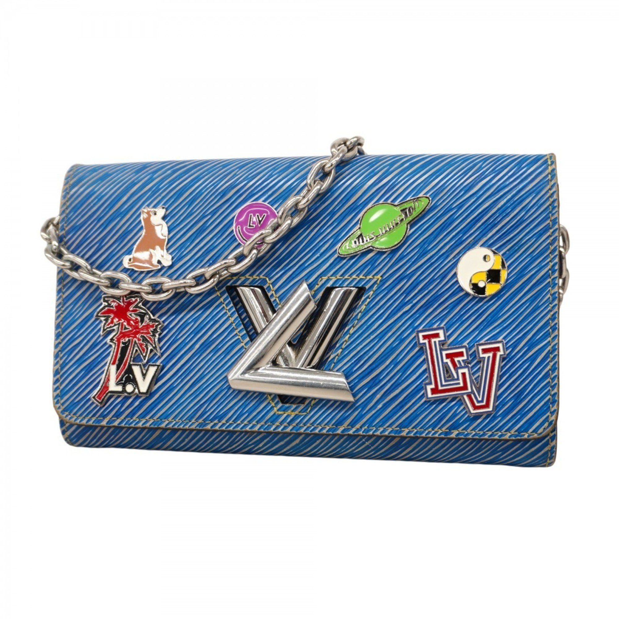 Louis Vuitton Epi Denim Shoulder Wallet with Twisted Chain, M62732