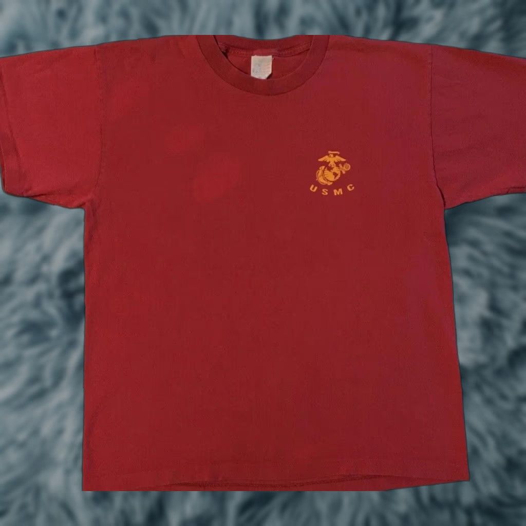 Vintage VINTAGE 90s Marine Corps Faded Shirt M USA Army Military USMC Biker Skate Grunge 80s Shirt Mens M Red USA Marine Corps Grunge 90s 80s Vintage Size US M / EU 48-50 / 2 - 1 Thumbnail