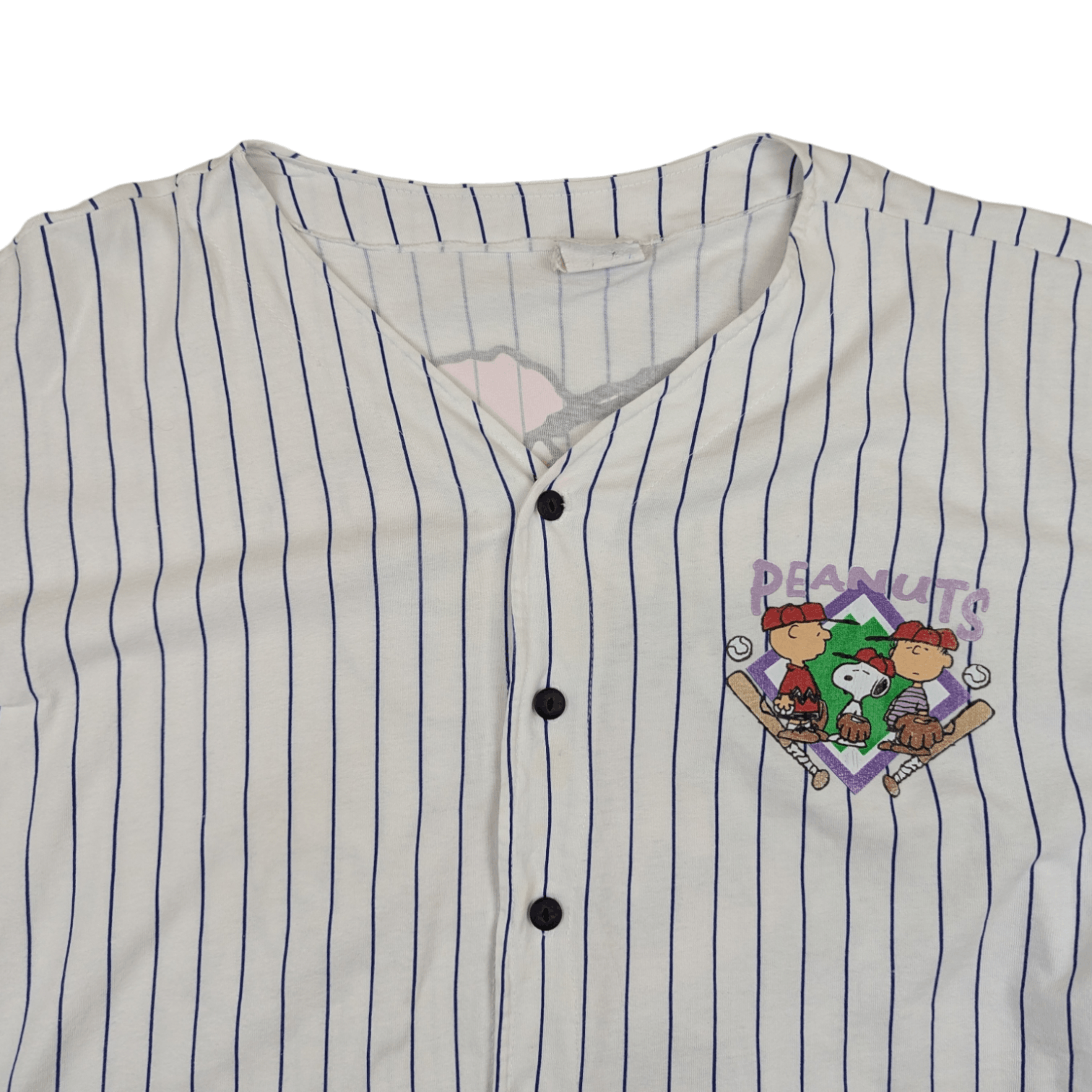 MLB Vintage 90's PEANUTS Big Logo Baseball Shirt Size US XL / EU 56 / 4 - 4 Thumbnail