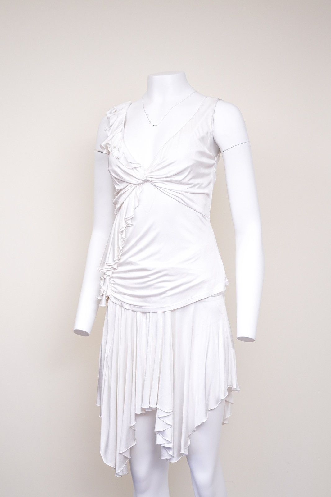 Versace Versace White Asymmetric Two-Piece Set Size M / US 6-8 / IT 42-44 - 4 Thumbnail