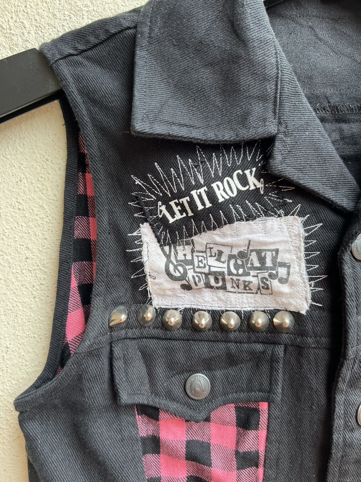 Vintage Vintage Japan Hell Cat Punks Not Dead Spike Vest Denim Size US XS / EU 42 / 0 - 6 Thumbnail